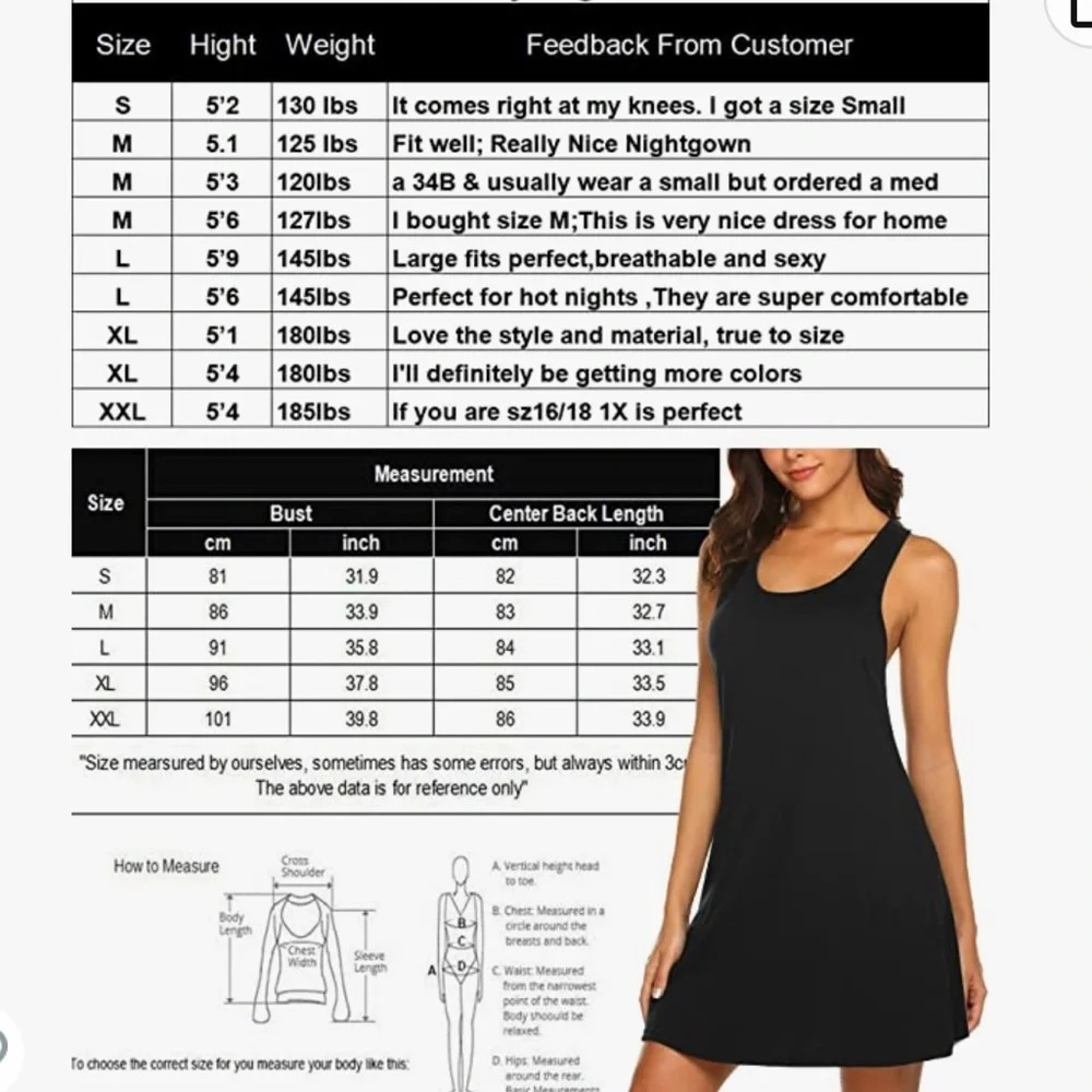 NWT! Women’s Avidlove sleeveless black racerback dress Large - Picture 3 of 4